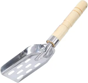 Stainless Steel Integrated Wooden Handle Mix Bait Shovel Fishing Tackle for Fishermen