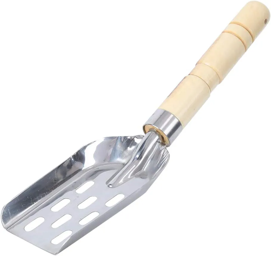Stainless Steel Integrated Wooden Handle Mix Bait Shovel Fishing Tackle for Fishermen