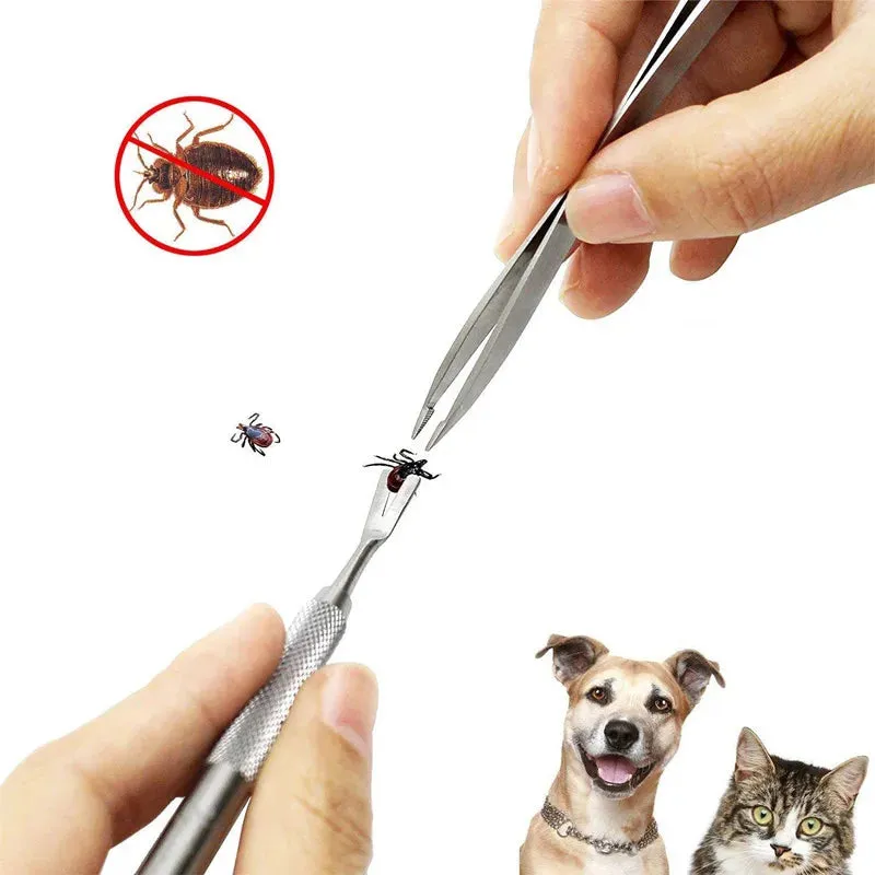 Stainless Steel Pet Flea & Tick Removal Tool Set