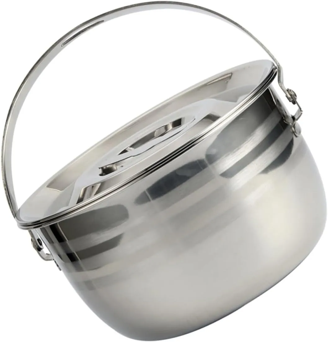 Stainless Steel Portable Camping Pot Multifunctional Outdoor Cooking Tool