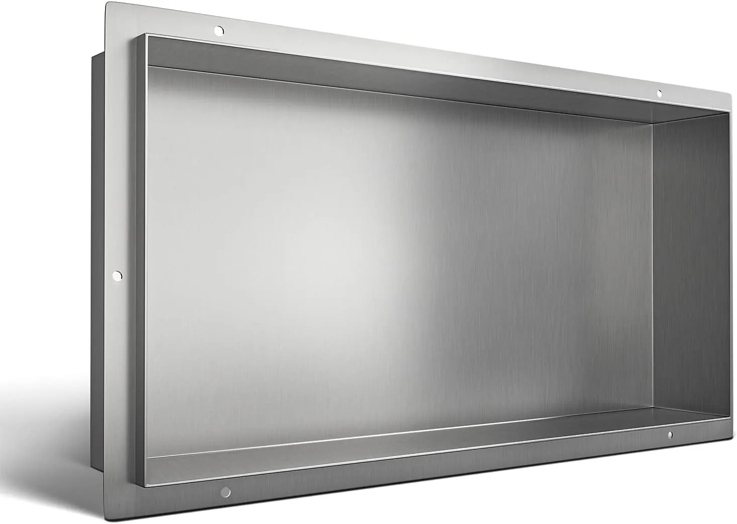 Stainless Steel Shower Niche 24" X 12" Brushed No Tile Needed Recessed Wall for Bathroom Storage Soap Shampoo Rectangle