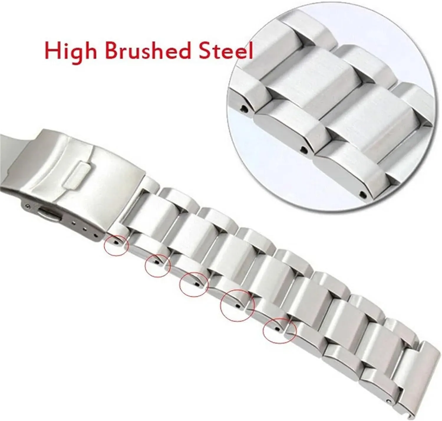 Stainless Steel Strap Metal Replacement Watchbands 18mm 20mm 22mm 24mm Unisex Quick Change Bracelet