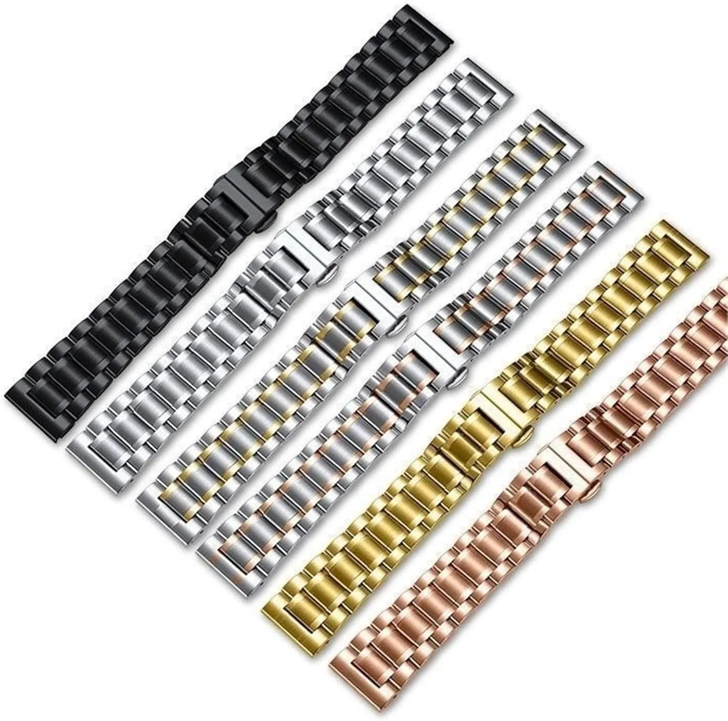 Stainless Steel Watch Band 18mm 20mm Universal Replacement Watch Band for Smart Watch Quartz Watch