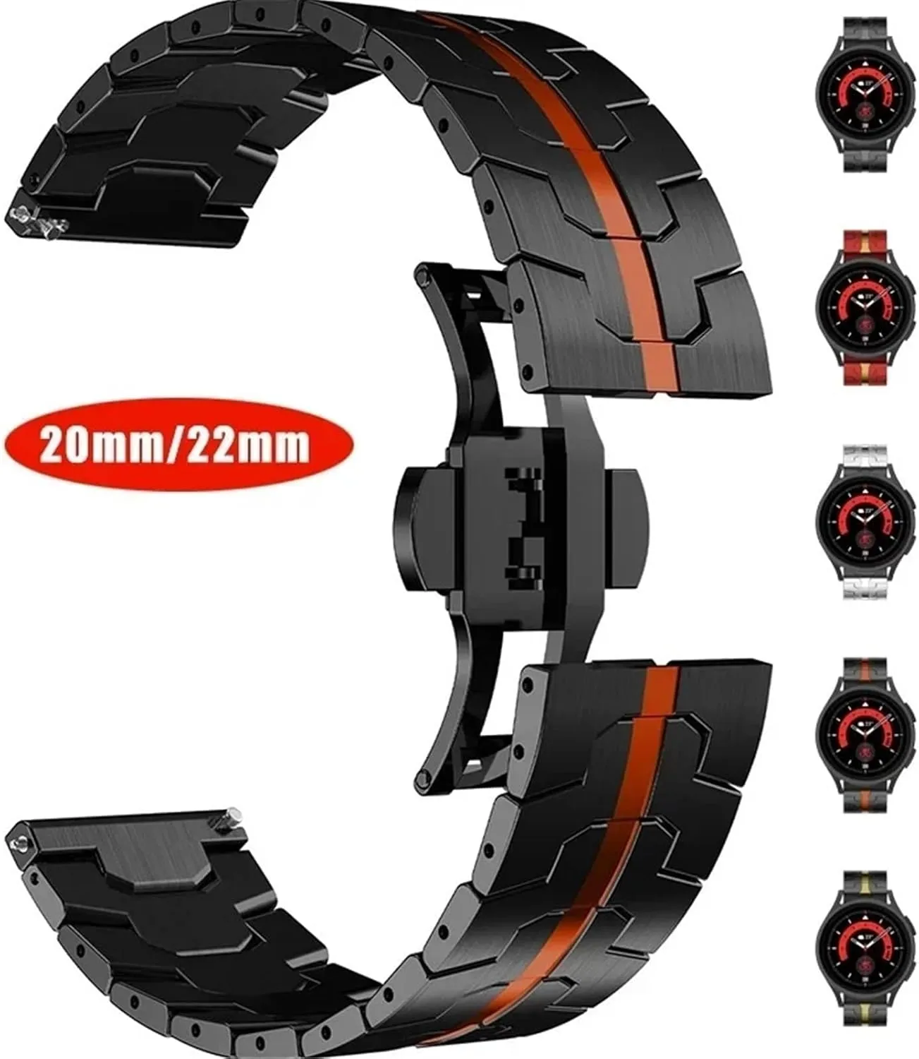 Stainless Steel Watch Band 20mm 22mm Universal Replacement Wristband for Smart Watch Quartz Watch Men Women Watch Accessories