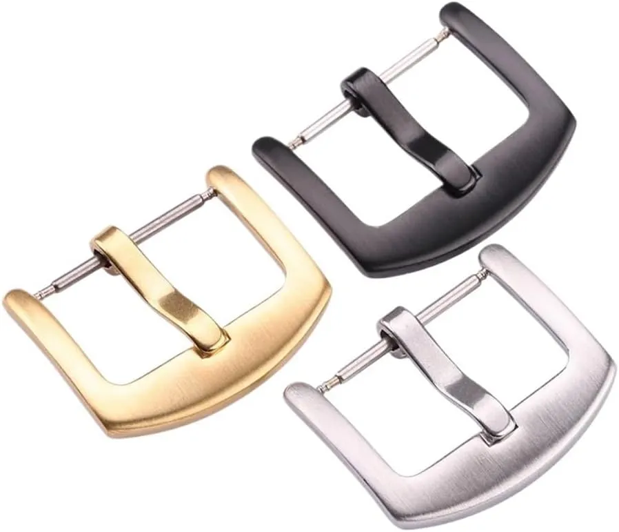 Stainless Steel Watchband Buckle 16 18 20 22 24mm Men Women Watch Band Metal Silver Gold Black Watch Strap Clasp