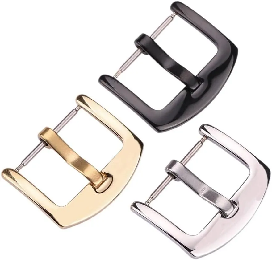 Stainless Steel Watchband Buckle 16 18 20 22 24mm Men Women Watch Band Metal Silver Gold Black Watch Strap Clasp