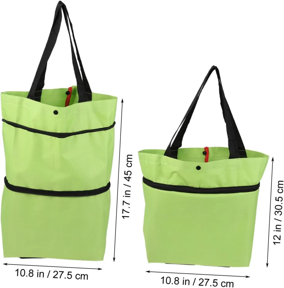STOBAZA Portable Shopping Cart Collapsible Trolley for Vegetables Luggage Lightweight Design for Gym Travel Beach and Camping Green