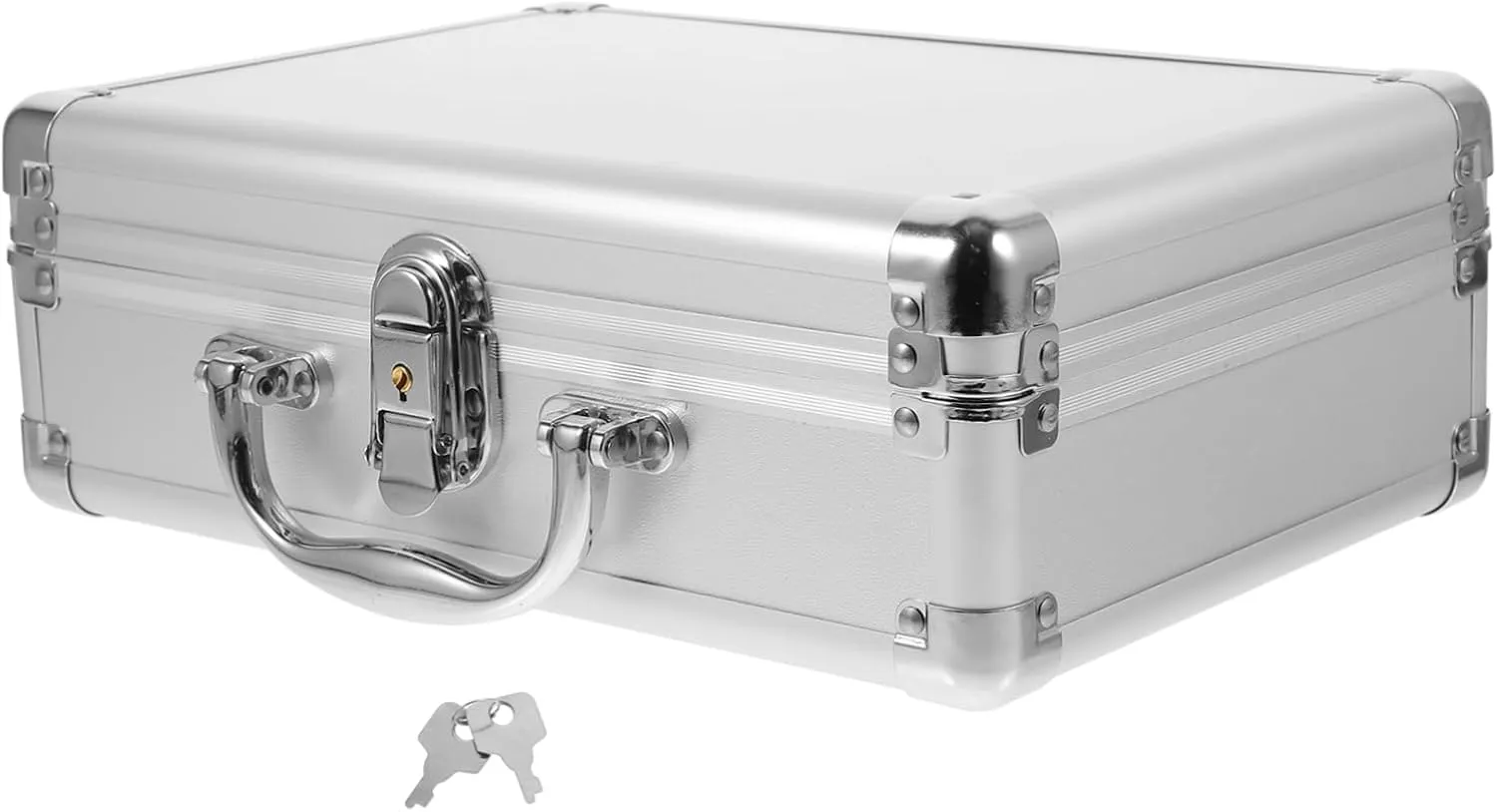 STOBOK Men's Aluminum Travel Case Hard Storage Sponge Lining Metal Suitcase Briefcases for Men
