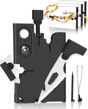 Stocking Stuffers for Adults Men Women Credit Card Multitool 3Pack: White Elephant Gifts for Men Christmas Dad Teens Boy Birthday - 18 in 1 Card Knife Cool Gadgets Pocket Wallet Survival Camping