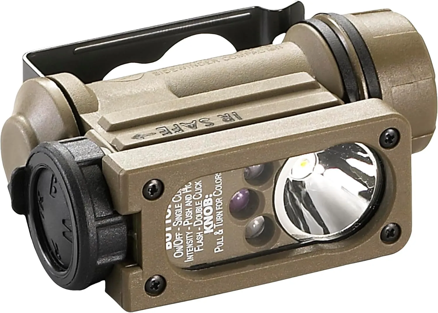 Streamlight 14531 Sidewinder 55-Lumens Compact II Aviation Flashlight with Rail Mount & Headstrap in Clamshell, Coyote