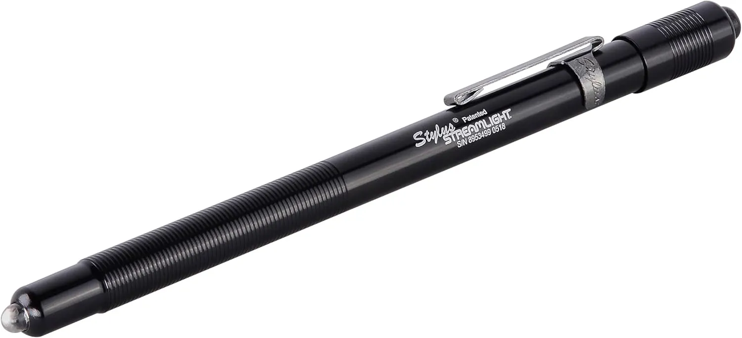 Streamlight 65022 Stylus 2-Lumen Blue LED Pen Light with 3 AAAA Alkaline Batteries, Black