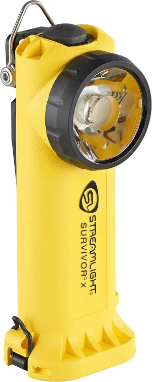 Streamlight 90962 Survivor X 250-Lumen Right-Angle Firefighter's Flashlight with Charger and Charging System, Yellow
