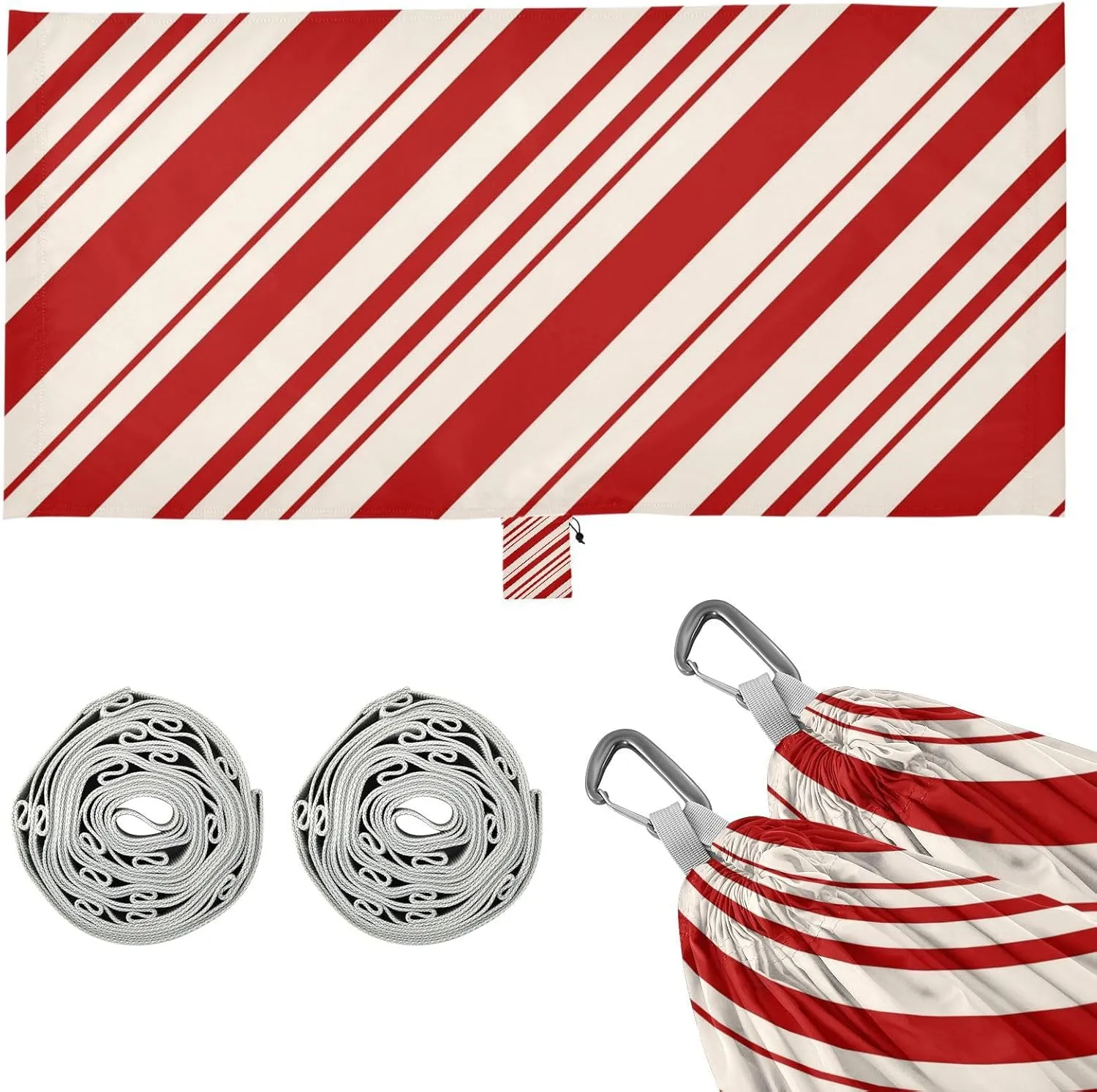 Stripe Red White Broad Line Hammocks for Camping Backyard Hammock for Camping & Hiking Essential