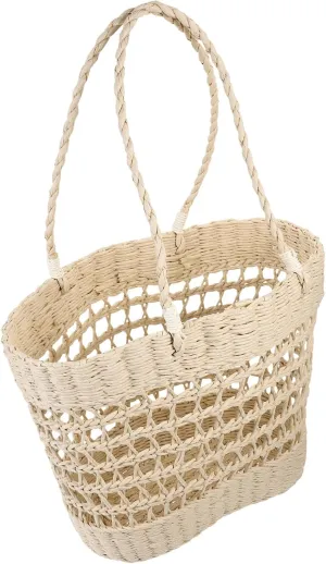 Summer Beach Bag for Women Hollow Woven Handbag Lightweight and Portable Seaside Tote for Casual Daily Use Stylish and Versatile Accessory for Every Occasion
