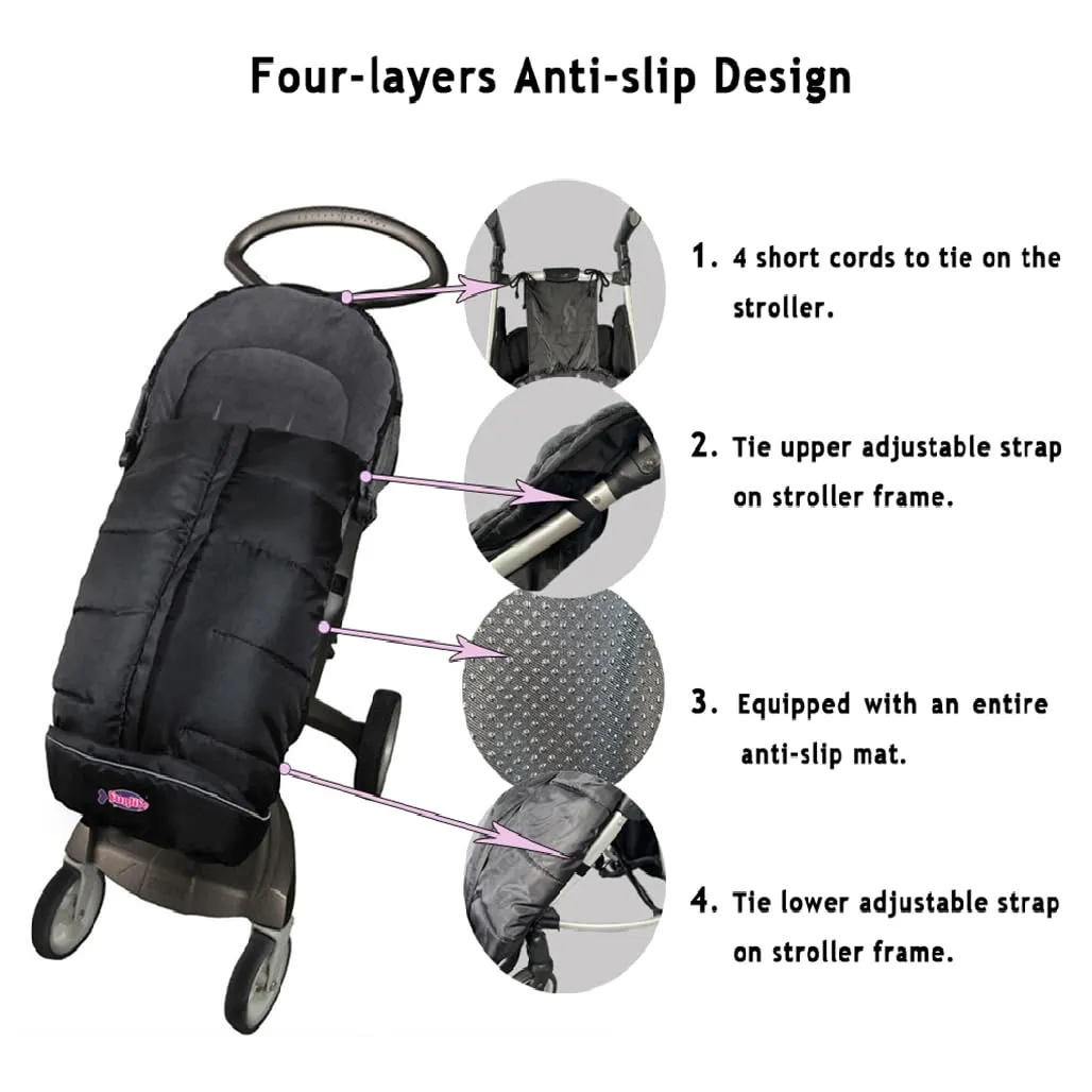 Sunday Anti-kick Stroller Blanket, Universal Footmuff Cosy Toes Buggy Pushchair Sleeping Bag - Waterproof, Anti-Slip, Extendable, Multifunction Winter Cover