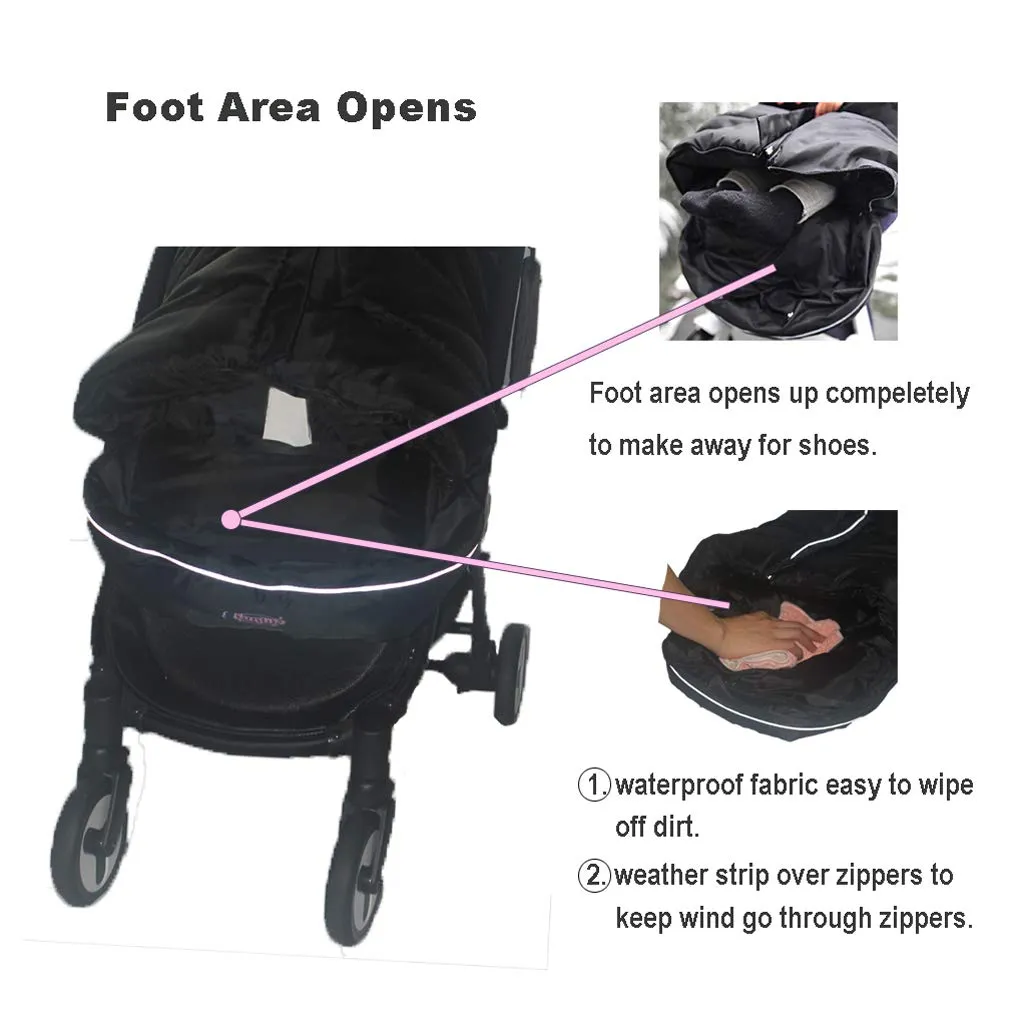Sunday Anti-kick Stroller Blanket, Universal Footmuff Cosy Toes Buggy Pushchair Sleeping Bag - Waterproof, Anti-Slip, Extendable, Multifunction Winter Cover