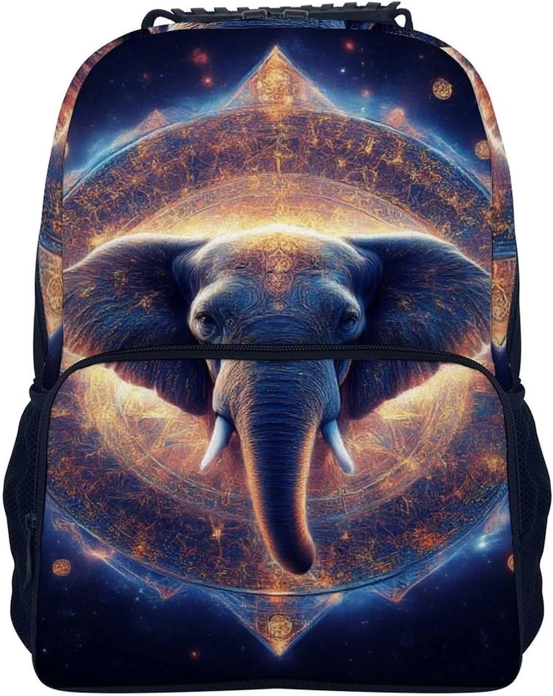 Supdreamc Adults Lightweight Mandala Elephant Art Rucksacks Large Capacity Bookbag With Adjustable Shoulder Straps for Trekking Outdoors Bicycle