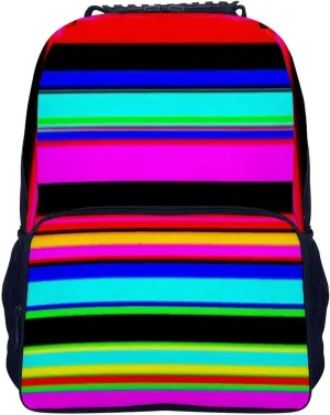 Supdreamc Adults Lightweight Purple Mexican Blanket Stripes Rucksacks Large Capacity Bookbag With Adjustable Shoulder Straps for Trekking Outdoors Bicycle