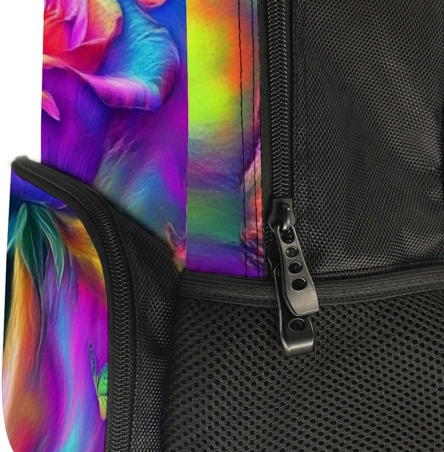 Supdreamc Adults Lightweight Trippy Tie Dye Rose Colorful Art Rucksacks Large Capacity Bookbag With Adjustable Shoulder Straps for Trekking Outdoors Bicycle