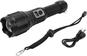 Super Bright Flashlight with Electronic, Rechargeable Flashlights Display Screen Waterproof Type C Charged Zoomable LED Flashlight for Camping Short
