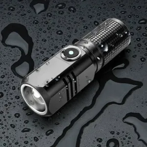 Super Bright Mini LED Flashlight USB Rechargeable with Zoom and 3 Lighting Modes, Tactical Torch for Outdoor Camping and Fishing