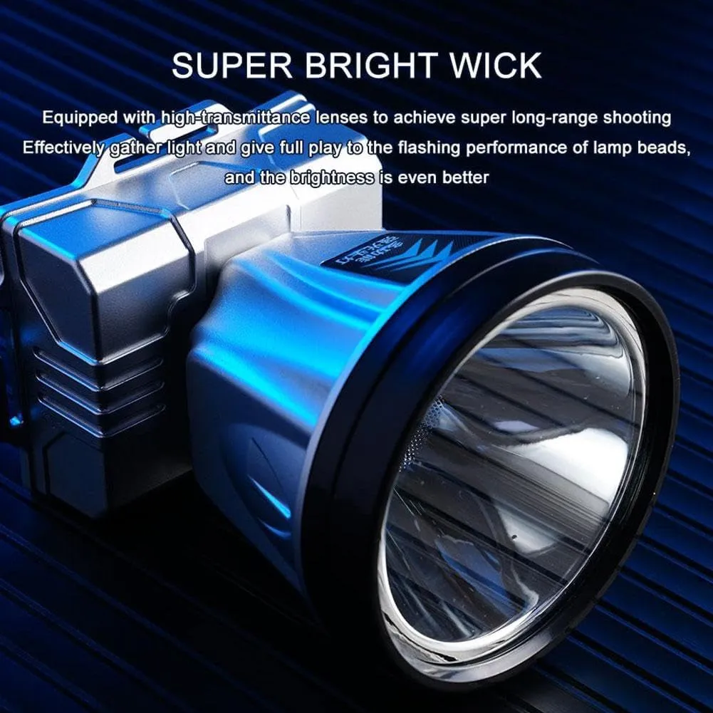 Super Bright Rechargeable High Power Headlamp,Motion Sensor Headlight Spotlight Waterproof Outdoor,LED Head Lights Forehead Flashlight for Camping Running