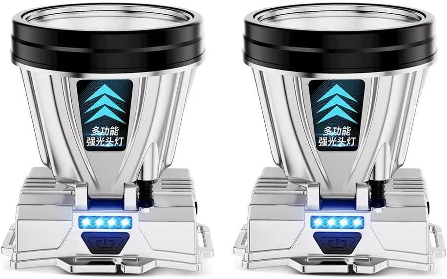 Super Bright Rechargeable High Power Headlamp,Motion Sensor Headlight Spotlight Waterproof Outdoor,LED Head Lights Forehead Flashlight for Camping Running