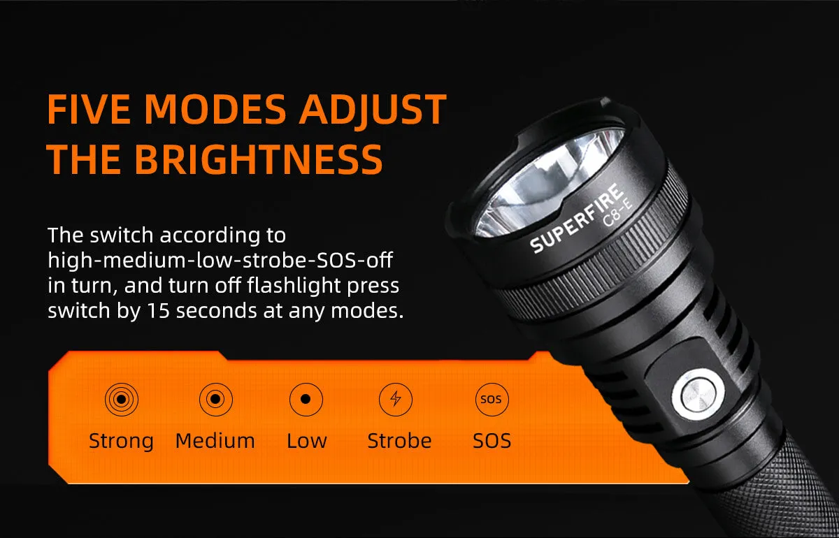 Superfire C8-E Mini Rechargeable flashlight