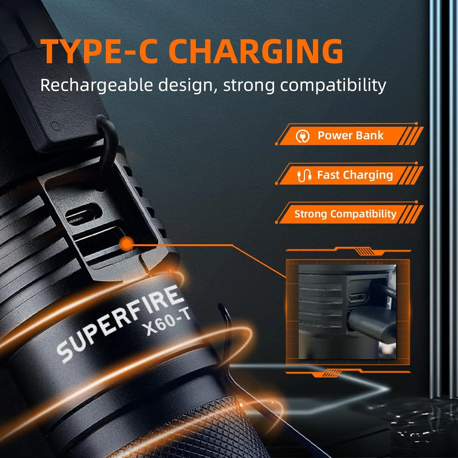 SuperFire Flashlights High Lumens Rechargeable, Powerful LED Pocket Flashlight with Clip, 2000 Lumens Waterproof Tactical Flash Light with Zoomable Focus, 5 Lighting Modes for Camping, Hiking, Working