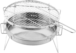 SUPVOX 1Pc Portable Stainless Steel Bbq Rack Mini Foldable Grill for Outdoor Cooking Compact Barbecue Tool for Camping Fishing and Garden Use