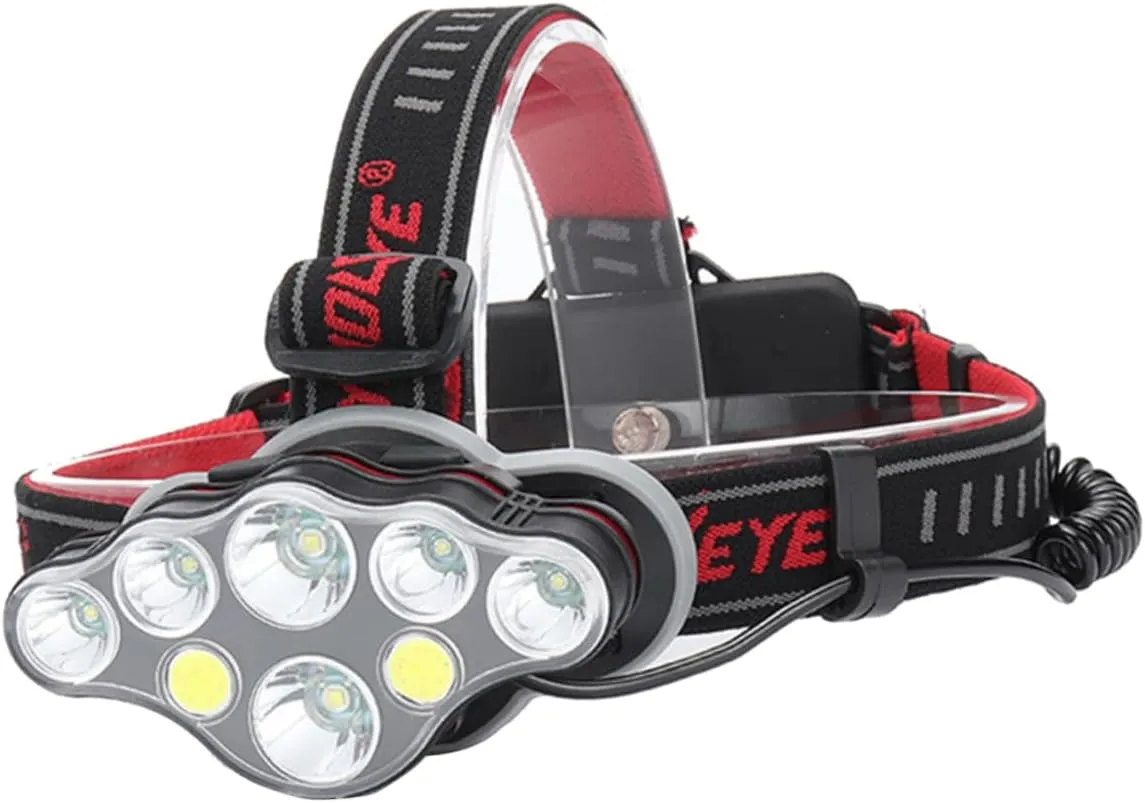 SUPVOX 8 Led USB Rechargeable Headlight Cob Led Camping Flashlight Hiking Waterproof Lantern