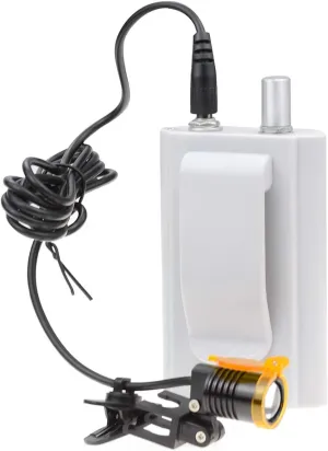 Surgical Dental 3W LED Headlight Clip-on Waist Hanging Type with Filter Belt Clip Headlamp for Glasses (Silver)