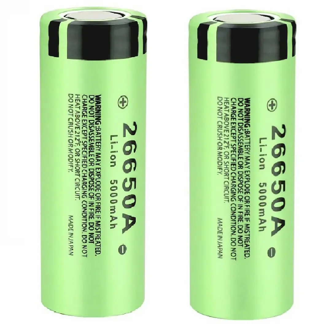 Svenirven 26650 Battery 2 Pcs 3.7V Genuine26650 Flat Top Battery 26650 Rechargeable Battery for Flashlights Headlamps Microphones etc