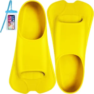 Swim Fins, Happyouth Swim Training Fins Short Fins Silicone Swim Flippers Swimming Fins with Mesh Bag for Lap Swimming Kids Adult Men Women
