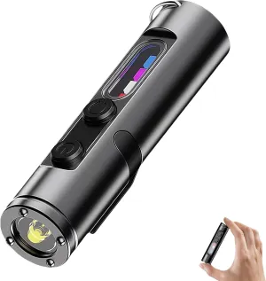 Taclite Mini Rechargeable Flashlight, Ultra-Bright Tactical Pen Light with Clip, Keychain, Small Waterproof LED Light for Camping, Emergency, Repair, Everyday Carry (Black)