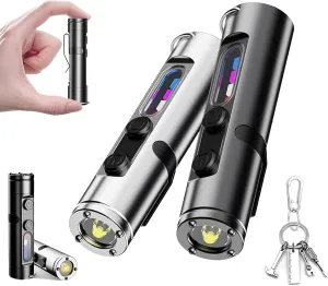 Taclite Mini – The Ultimate Everyday Micro Tool, TacLite Flashlight, Rechargeable LED Magnetic Super Bright Tactical Flashlight High Lumens, Dual Light System,3 Brightness,Waterproof (MIX 2PC)