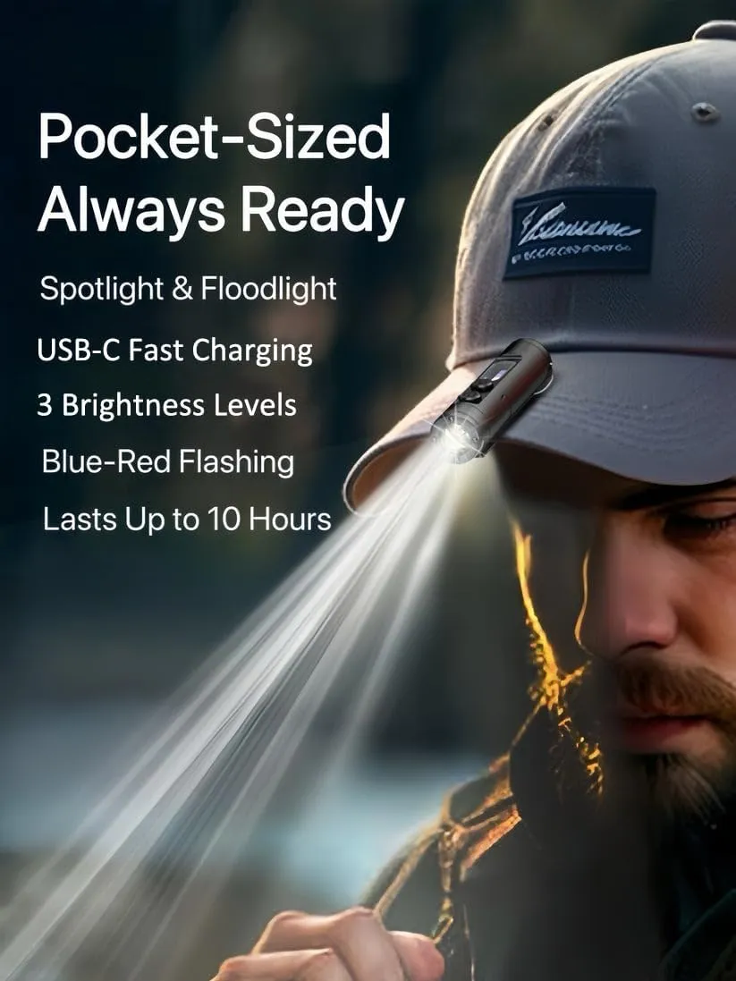 Taclite Mini – The Ultimate Everyday Micro Tool, TacLite Flashlight, Rechargeable LED Magnetic Super Bright Tactical Flashlight High Lumens, Dual Light System,3 Brightness,Waterproof (MIX 2PC)