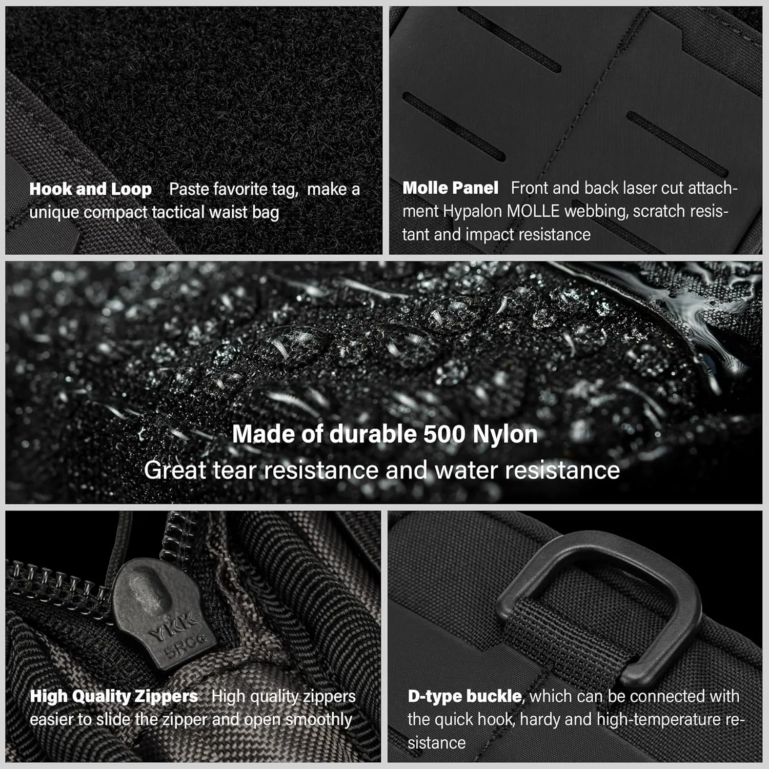 TACTICAL GEEK Block E2.0 EDC Compact Waist Pocket Pouch, Multi-Purpose Molle EDC Pouch Gadget Organizer, Multi-Purpose Molle Tool Pouch for Multitools, Nylon Daily Utility Tool Organizer Bag Black