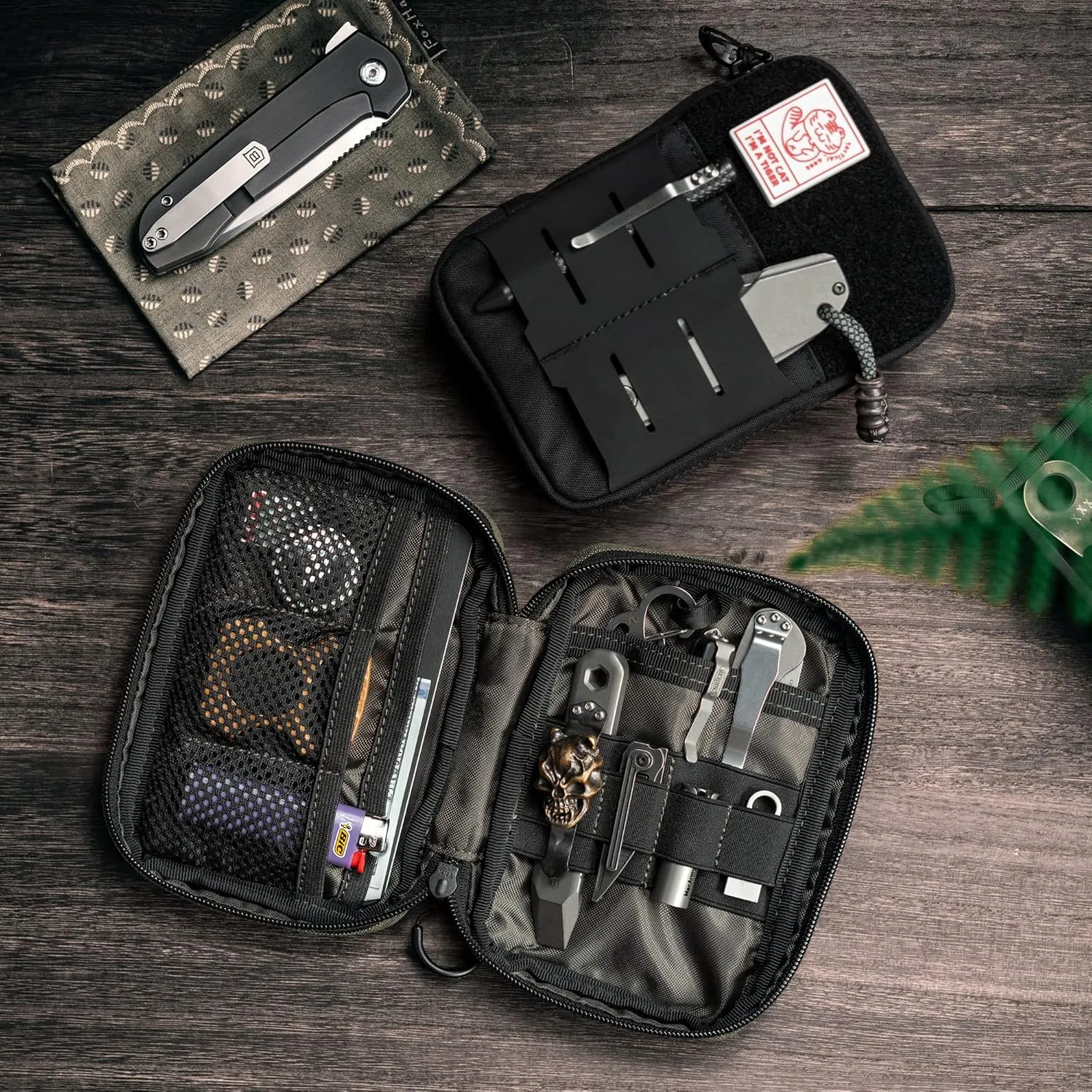TACTICAL GEEK Block E2.0 EDC Compact Waist Pocket Pouch, Multi-Purpose Molle EDC Pouch Gadget Organizer, Multi-Purpose Molle Tool Pouch for Multitools, Nylon Daily Utility Tool Organizer Bag Black