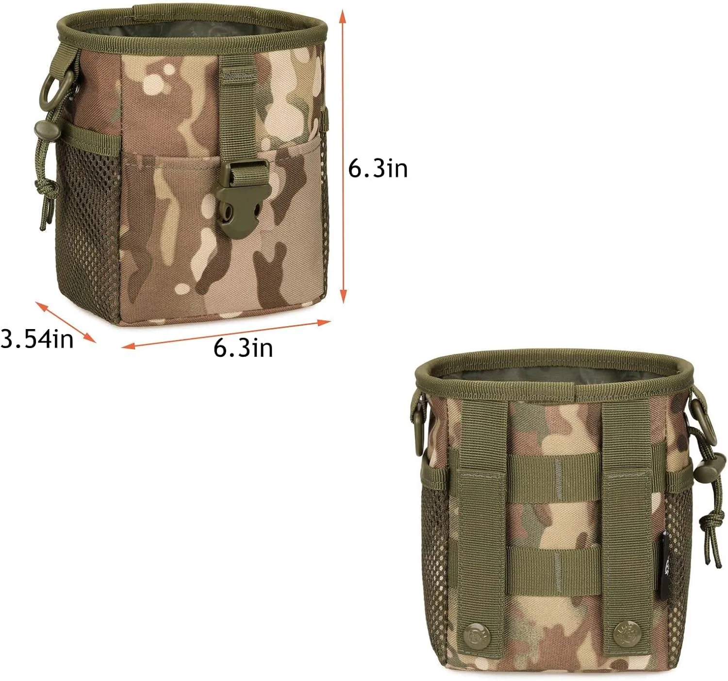 Tactical Slingshot Balls Pouch Molle Drawstring Small Dump Pouch Military Storage Case Holster Utility Belt Fanny Hip Holster Bag Gadget Gear Pack Tool Pocket