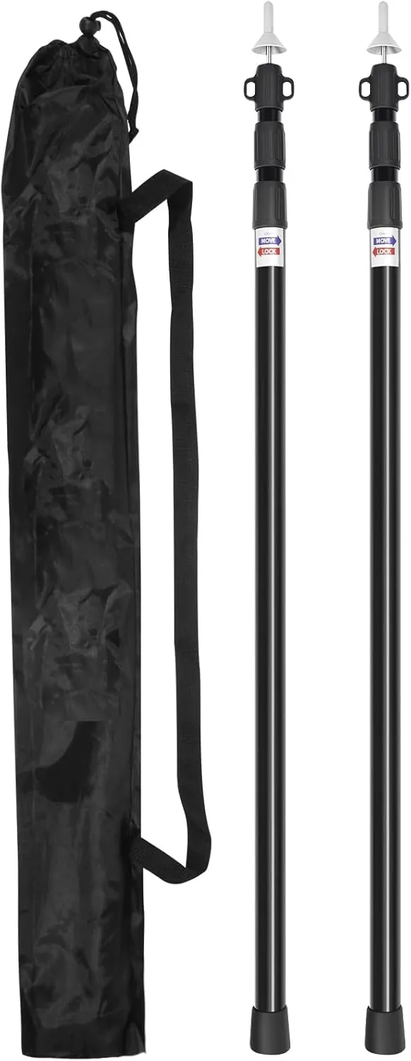 Tarp Poles, Telescoping Tent Poles, Ultra-Lightweight Portable Aluminum Sun Shade Poles That Extends Up to 7'6",Suitable for Camping, Tent, Awning, Beach Shelter(2 PCS)