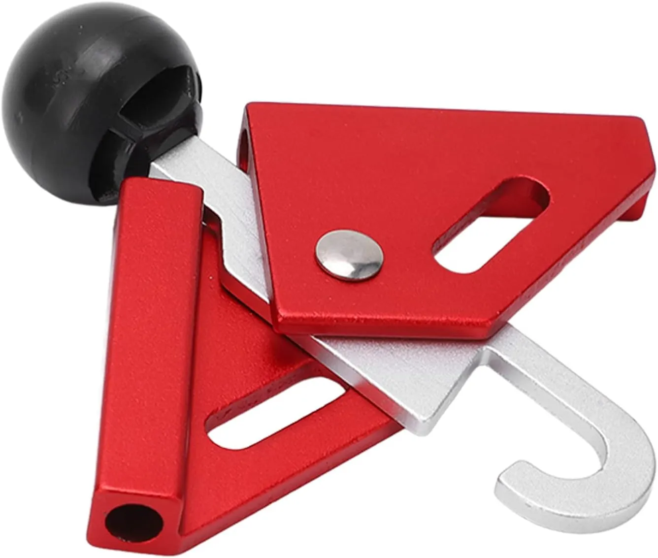 Tent Pole Tips Cap Set, Aluminum Alloy Material, Anti Puncture Design, Adjustable Angle, with Non Slip Ground Nails and Storage Bag for Outdoor Camping Hiking Tents (Red)