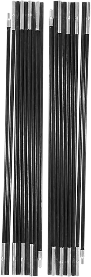 Tent Poles, 4.9m Tent Poles Replacement Fiberglass Camping Poles Foldable Tarp Poles Special Head Design Adjustable Tent Poles Rods Awning Frames Kit