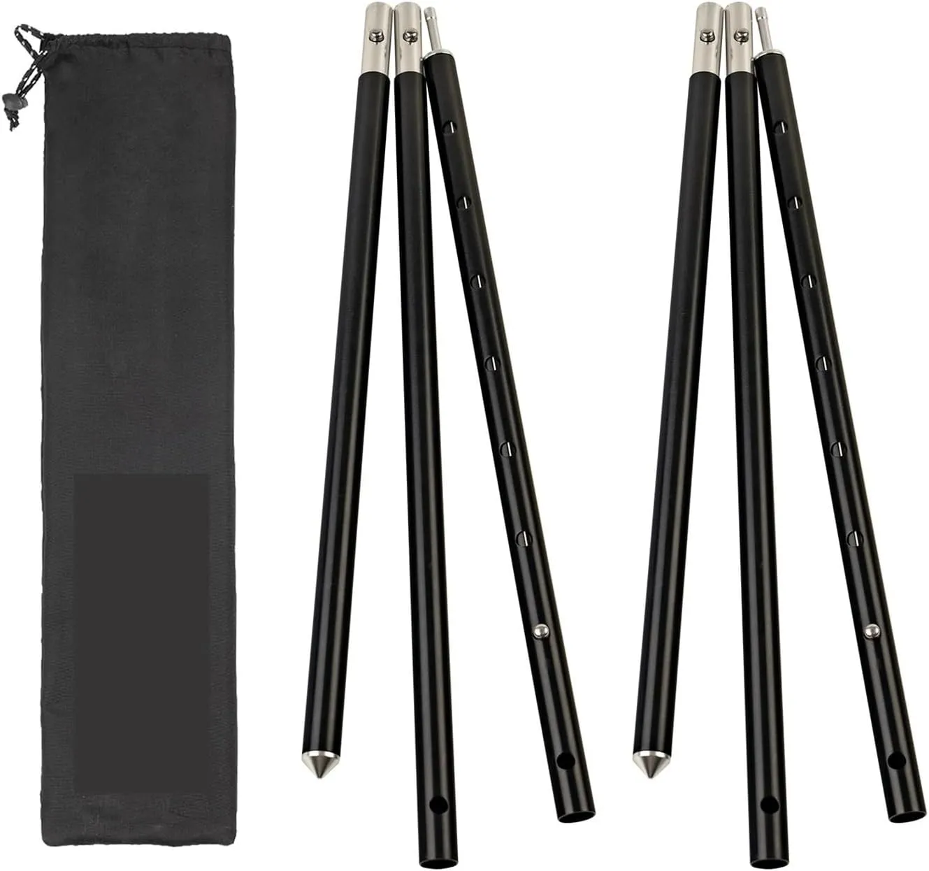 Tent Poles Outdoor Tent Poles Replacement Camping Tarp Pole Set Aluminum Alloy Tent Support Adjustable Size 85.5-160cm