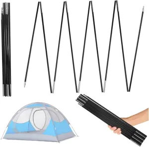 Tent Poles Replacement Length Adjustable Fiberglass Tarp Poles 18 Sections Supporting Awning Rods for Camping Backpacking 8MM 12.8Ft.