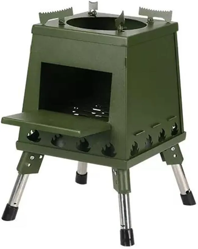 Tent Stove Wood Burning Stove, Portable Folding Outdoor Camping Backpacking Charcoal for Barbecue Cooking Heating