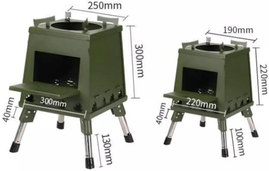 Tent Stove Wood Burning Stove, Portable Folding Outdoor Camping Backpacking Charcoal for Barbecue Cooking Heating