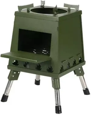 Tent Stove Wood Burning Stove, Portable Folding Outdoor Camping Backpacking Charcoal for Barbecue Cooking Heating