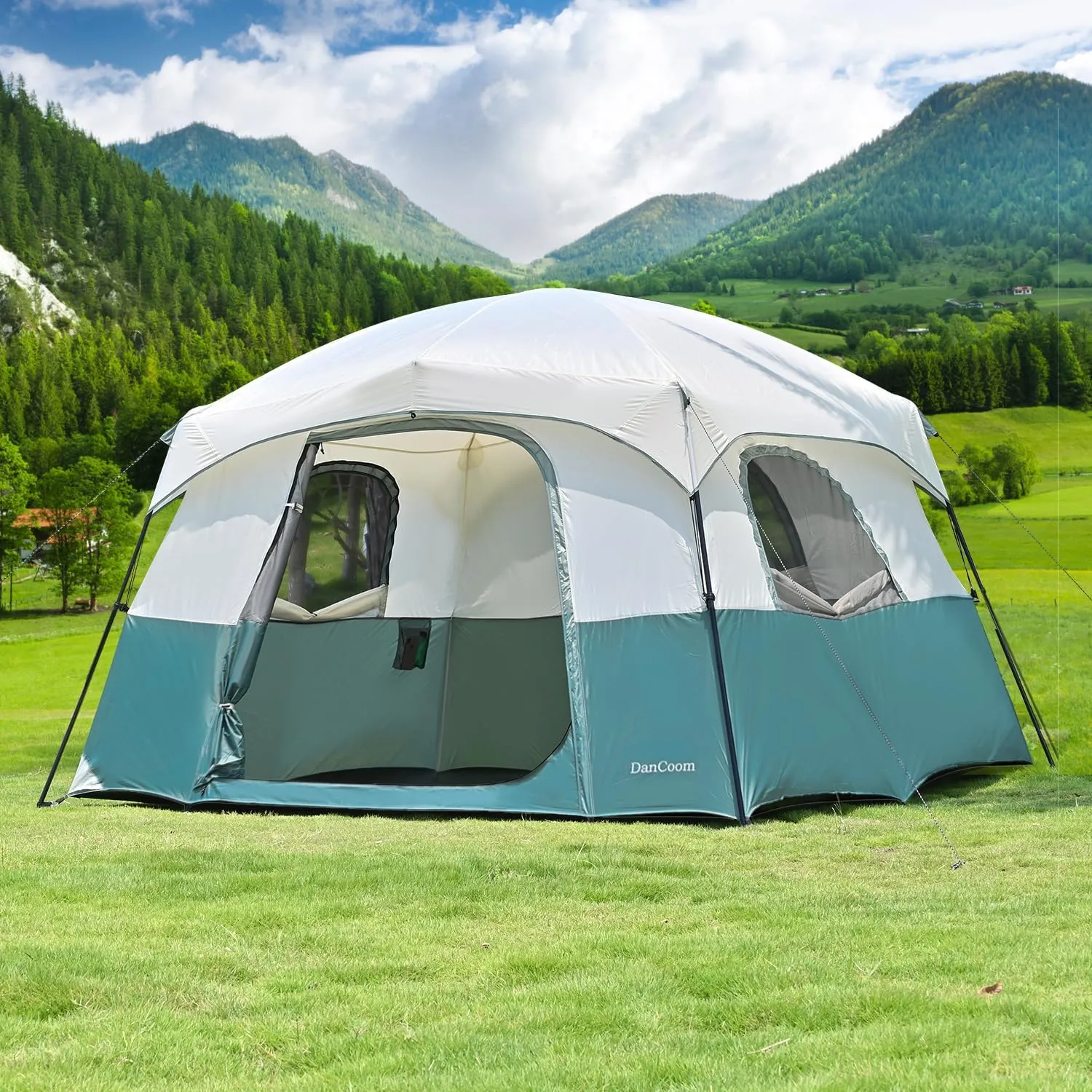 Tents 4/6/8/12 Person, Easy Setup Waterproof Camping Tent with Rainfly, Portable Double Layer Large Family Tent for Camping Backyard Outdoor &Hiking