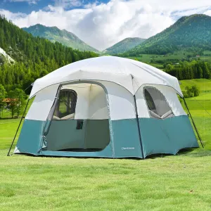 Tents 4/6/8/12 Person, Easy Setup Waterproof Camping Tent with Rainfly, Portable Double Layer Large Family Tent for Camping Backyard Outdoor &Hiking